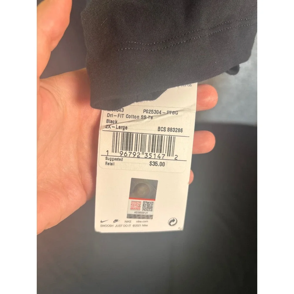Nike Panthers Football Mens XXL Black Dri-FIT Cotton SS Tee NEW